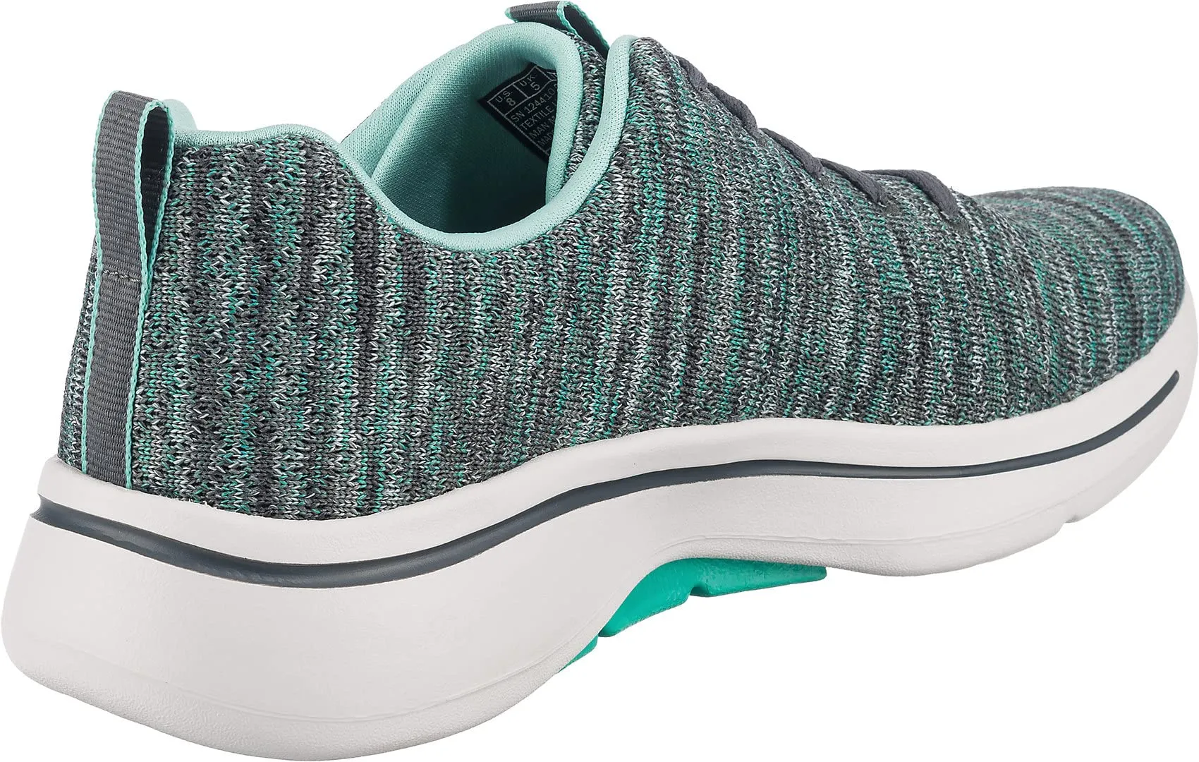 Skechers Women's Performance Go Walk Arch Fit-Glee Sneaker 10 Charcoal,turquoise