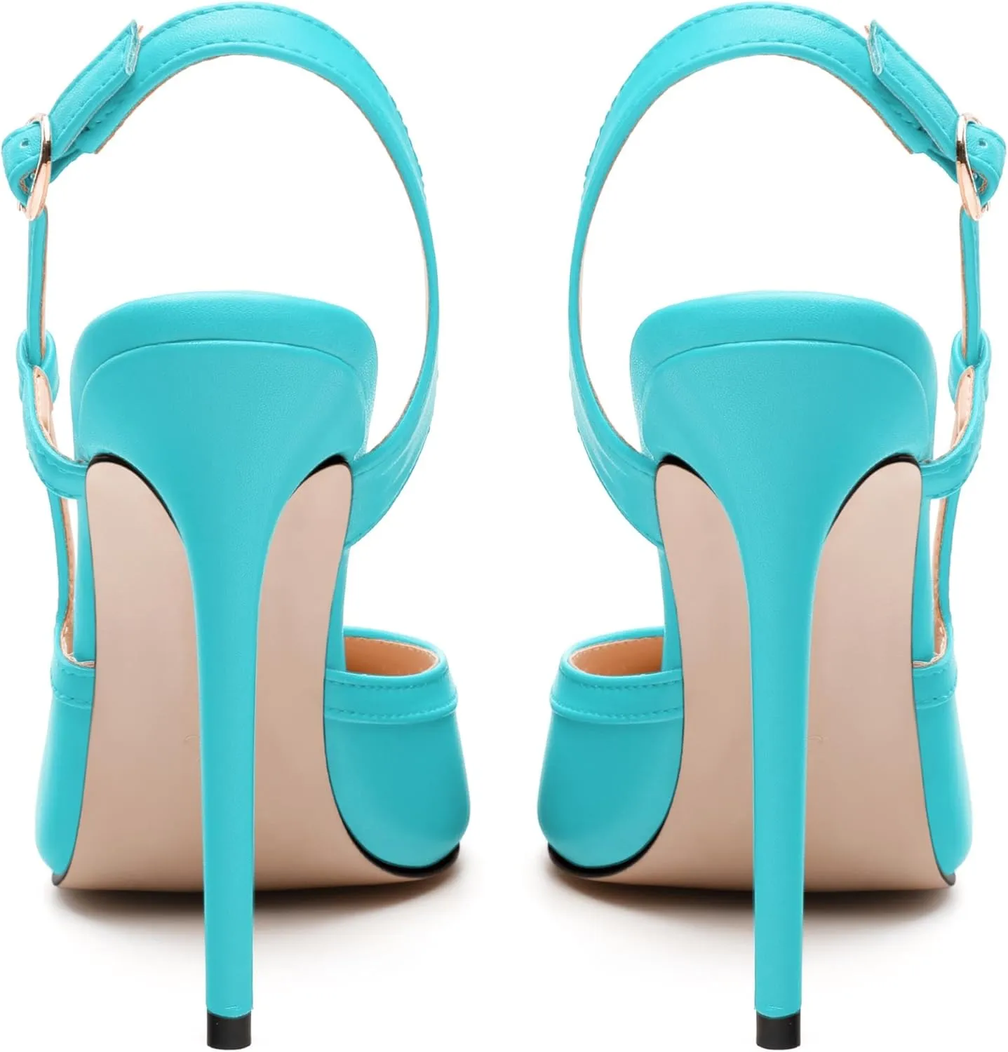 SKYSTERRY Women's Slingback Heels Closed Pointed Toe 4.7-Inch Stiletto High Heeled Pumps Sexy Wedding Party Office Work Dress Shoes