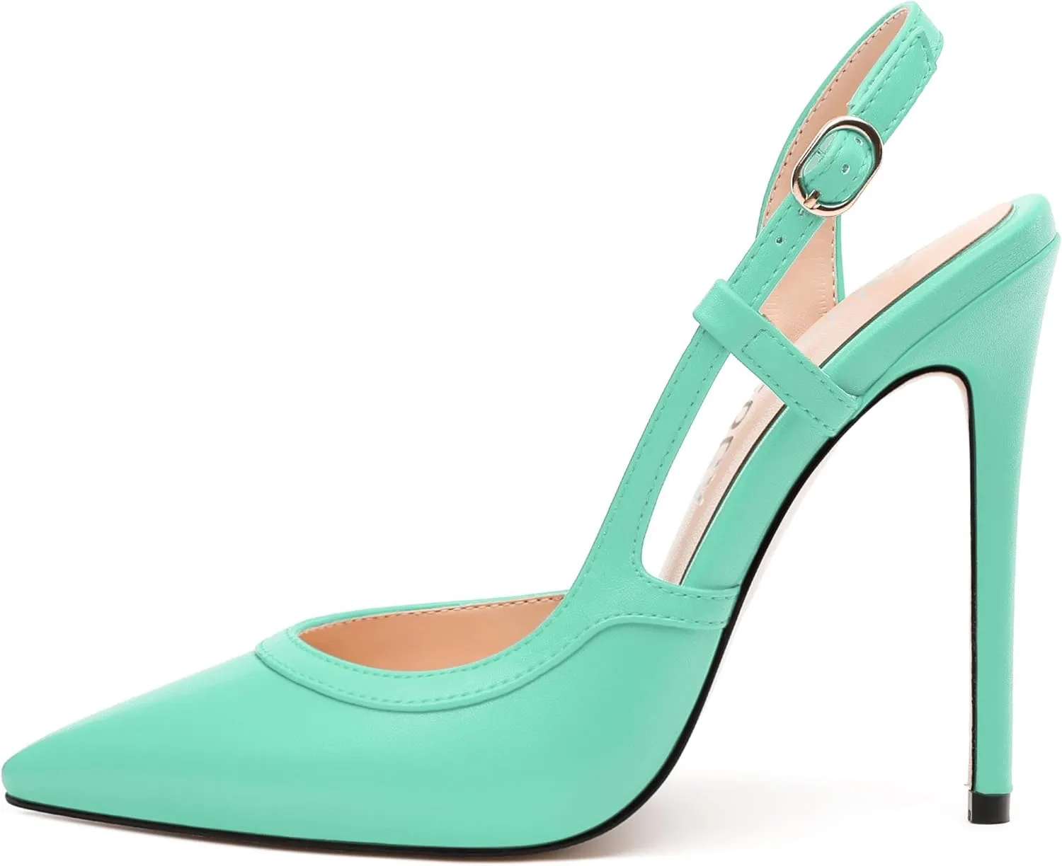 SKYSTERRY Women's Slingback Heels Closed Pointed Toe 4.7-Inch Stiletto High Heeled Pumps Sexy Wedding Party Office Work Dress Shoes