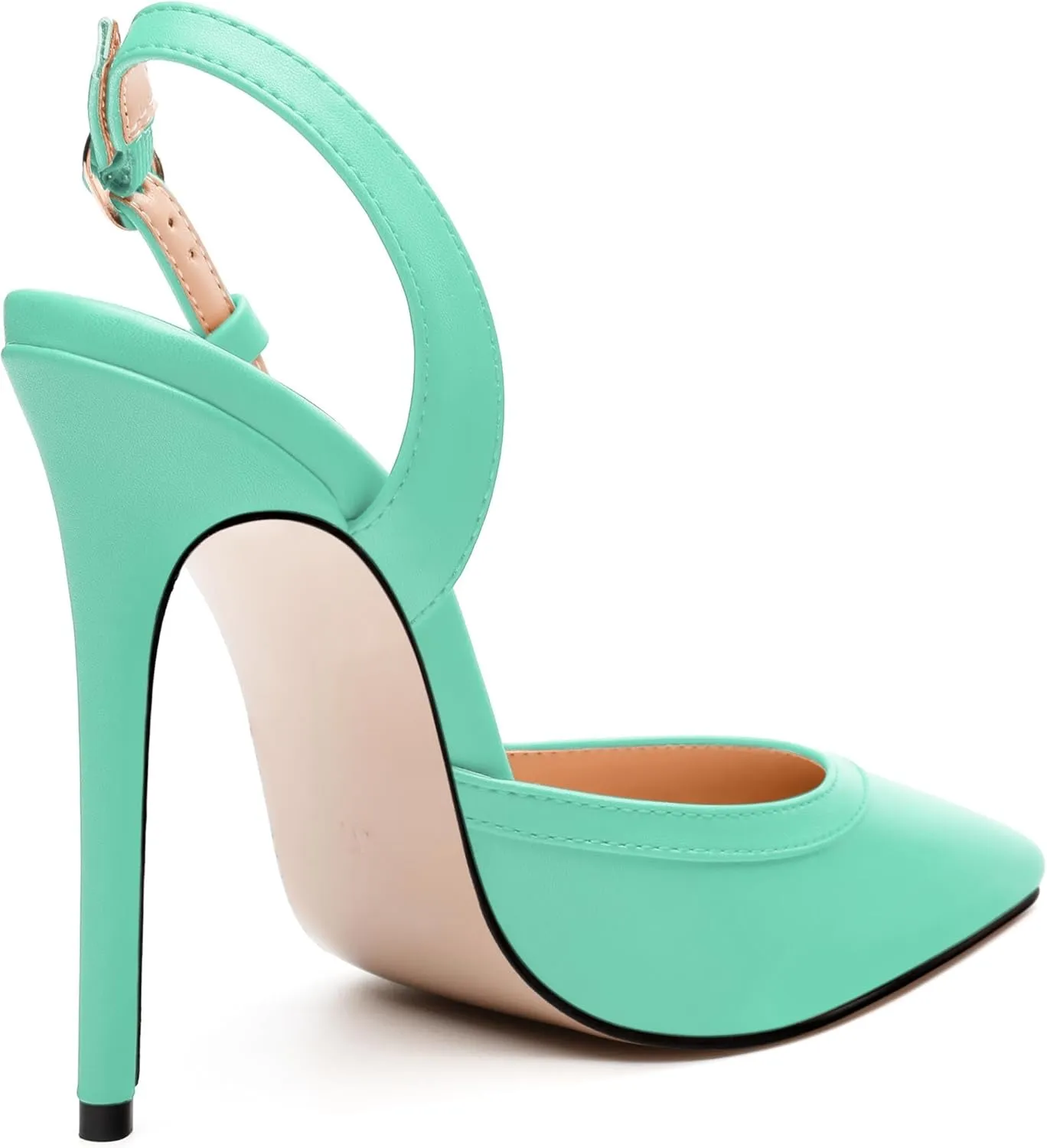 SKYSTERRY Women's Slingback Heels Closed Pointed Toe 4.7-Inch Stiletto High Heeled Pumps Sexy Wedding Party Office Work Dress Shoes