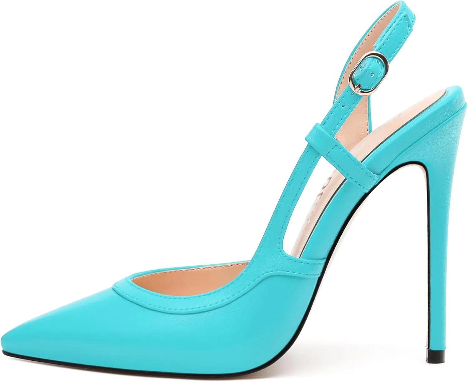 SKYSTERRY Women's Slingback Heels Closed Pointed Toe 4.7-Inch Stiletto High Heeled Pumps Sexy Wedding Party Office Work Dress Shoes
