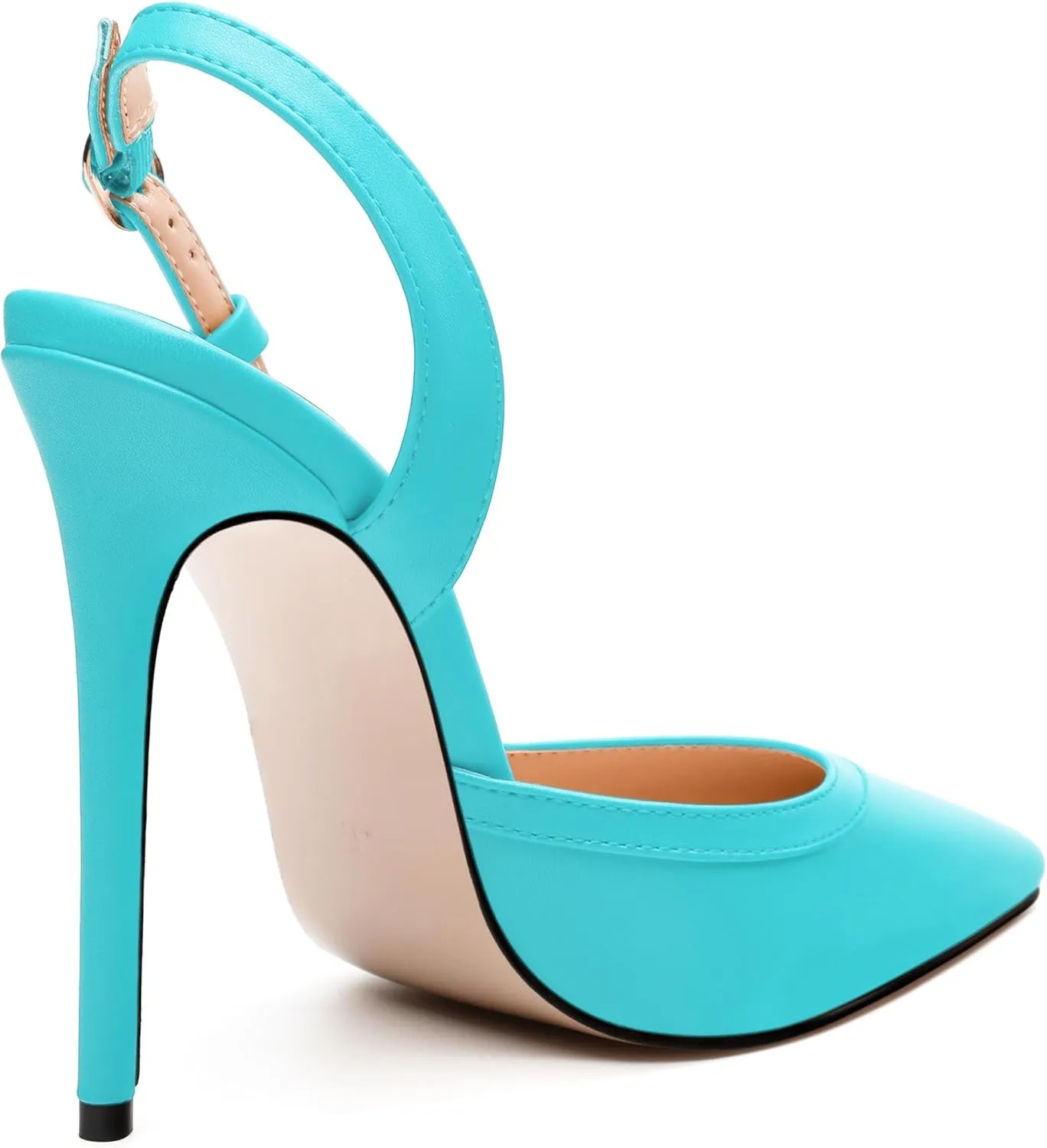 SKYSTERRY Women's Slingback Heels Closed Pointed Toe 4.7-Inch Stiletto High Heeled Pumps Sexy Wedding Party Office Work Dress Shoes