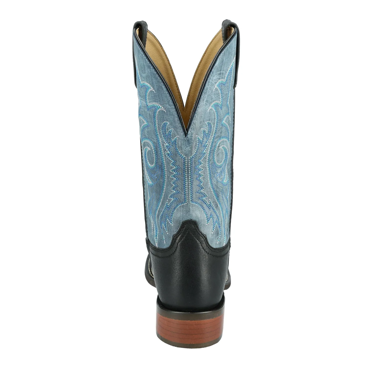Smoky Mountain Boots Mens James Black/Vintage Blue Leather Cowboy Boots