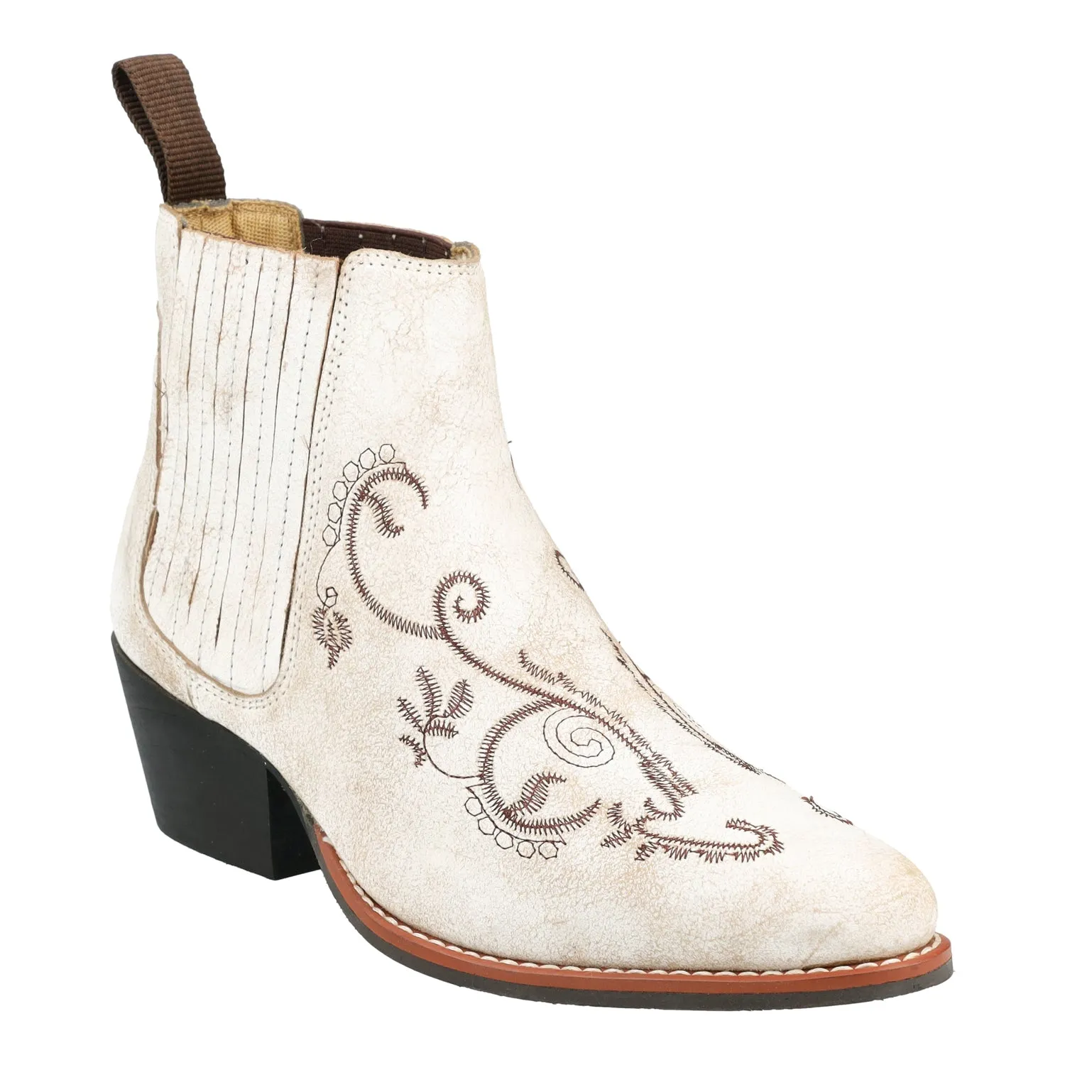 Smoky Mountain Boots Womens Grace Antique White Leather Ankle Boots