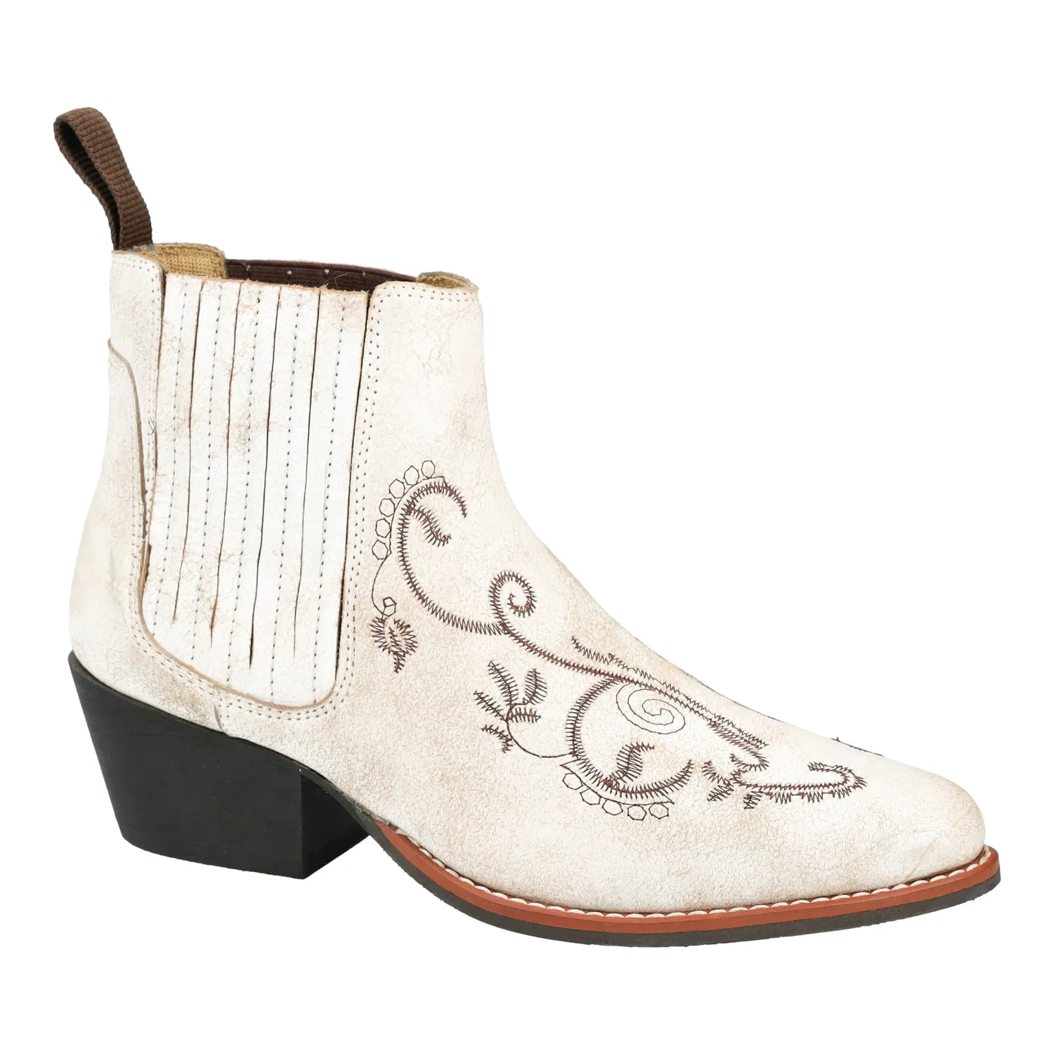 Smoky Mountain Boots Womens Grace Antique White Leather Ankle Boots