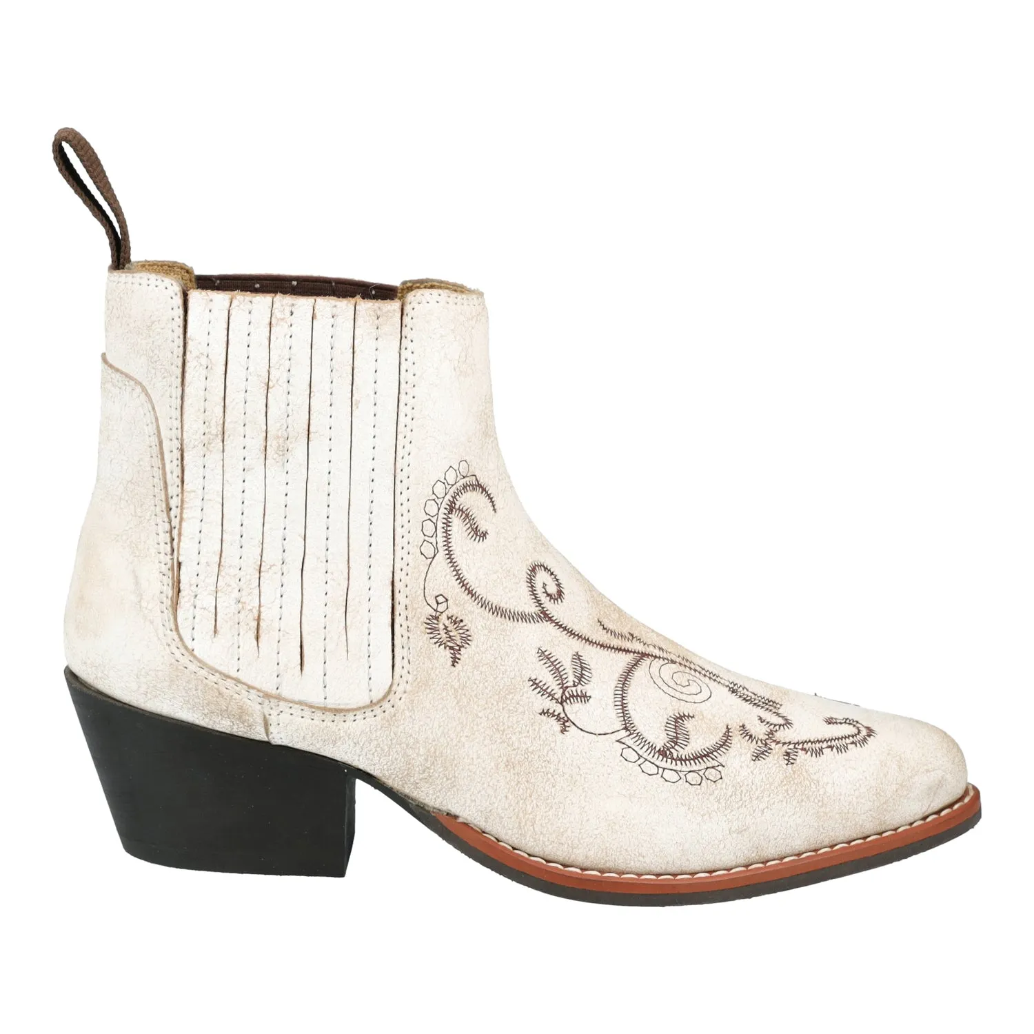 Smoky Mountain Boots Womens Grace Antique White Leather Ankle Boots