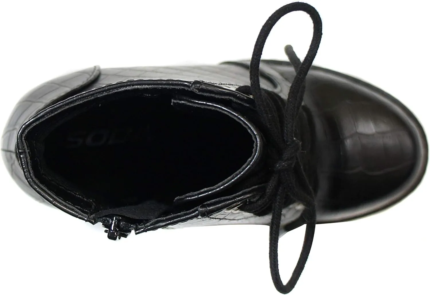 Soda Chalet – Fashion Lace up Military Inspired Ankle Boot with Stacked Heel and Side Zipper