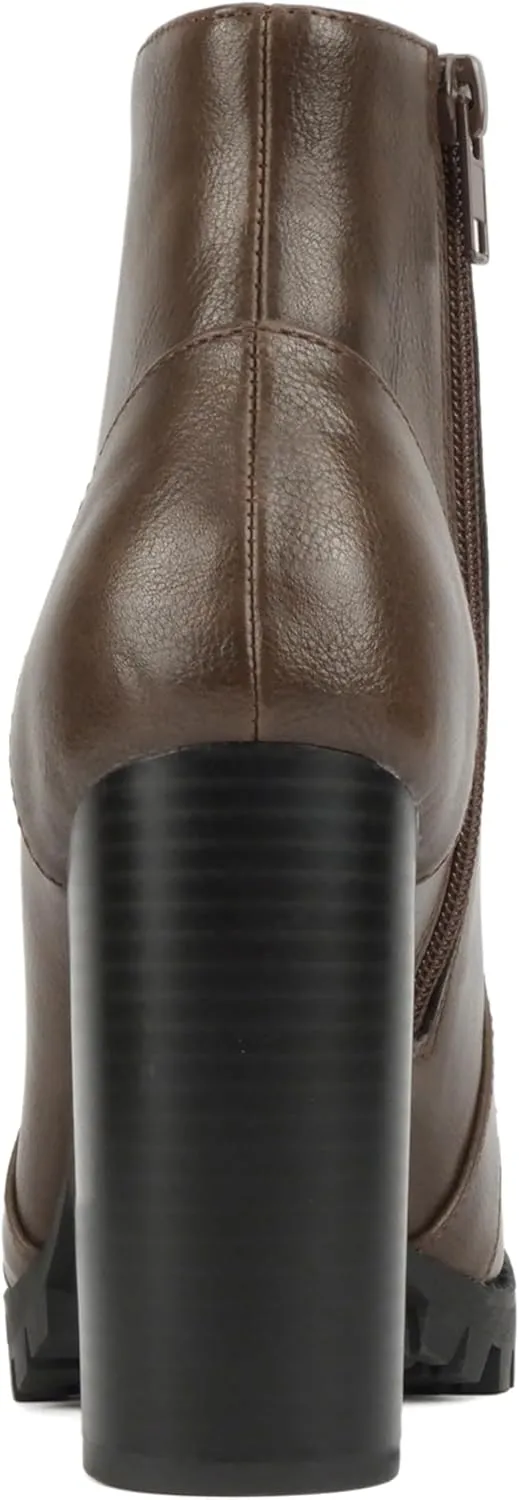 Soda Chalet – Fashion Lace up Military Inspired Ankle Boot with Stacked Heel and Side Zipper