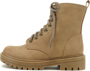 Soda FIRM - Lug Sole Combat Ankle Bootie Lace up w/Side Zipper