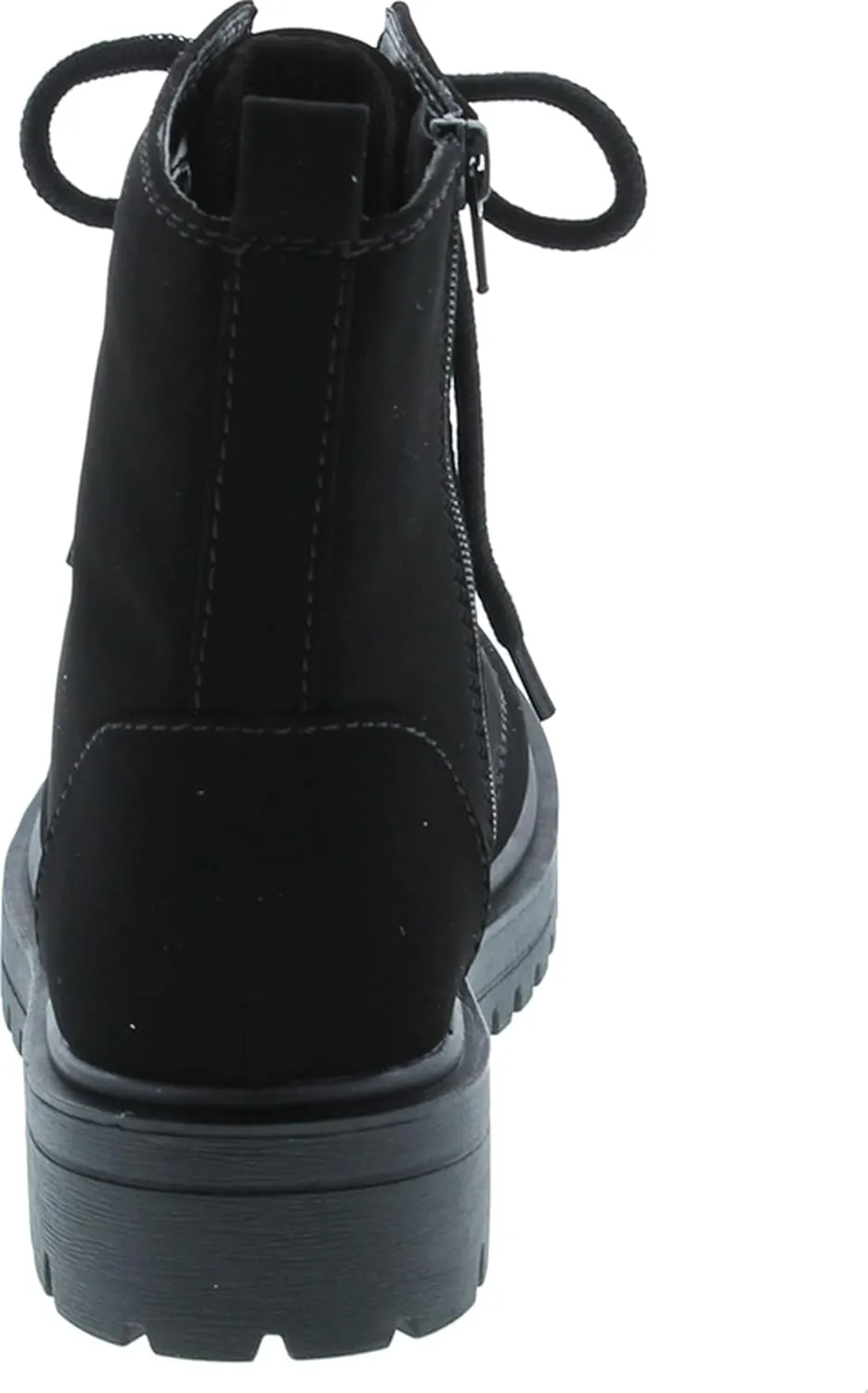 Soda FIRM - Lug Sole Combat Ankle Bootie Lace up w/Side Zipper