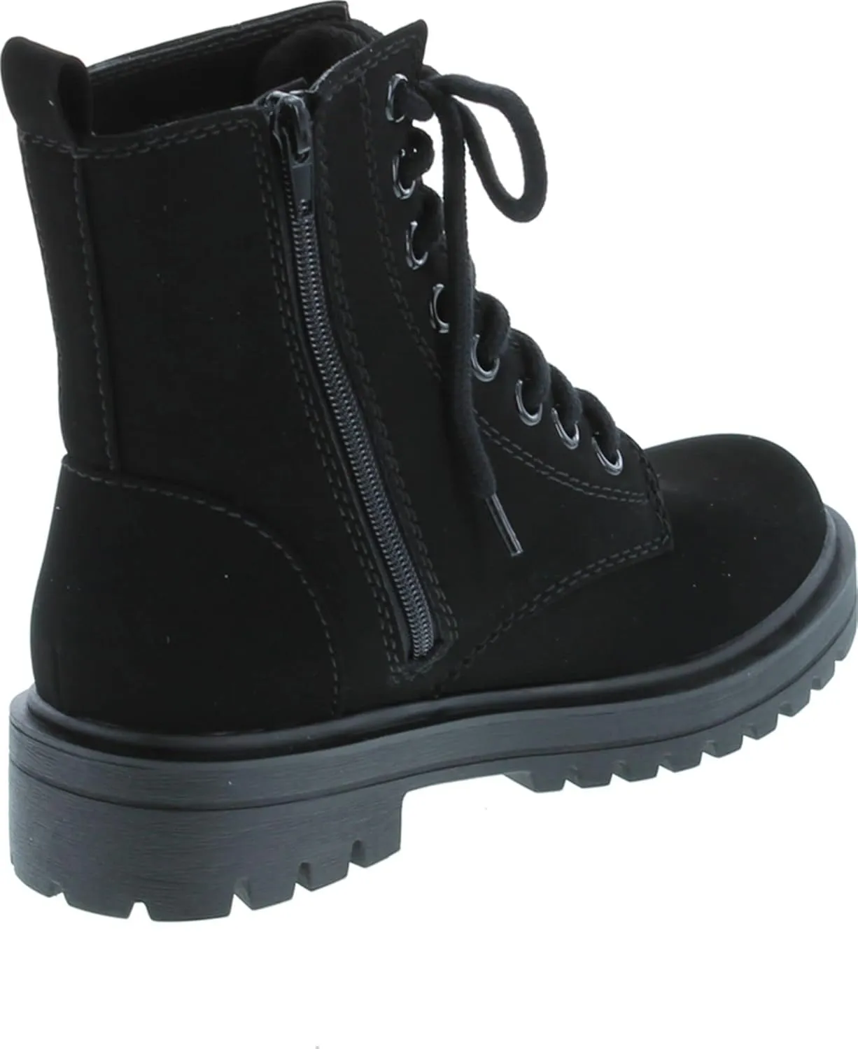 Soda FIRM - Lug Sole Combat Ankle Bootie Lace up w/Side Zipper