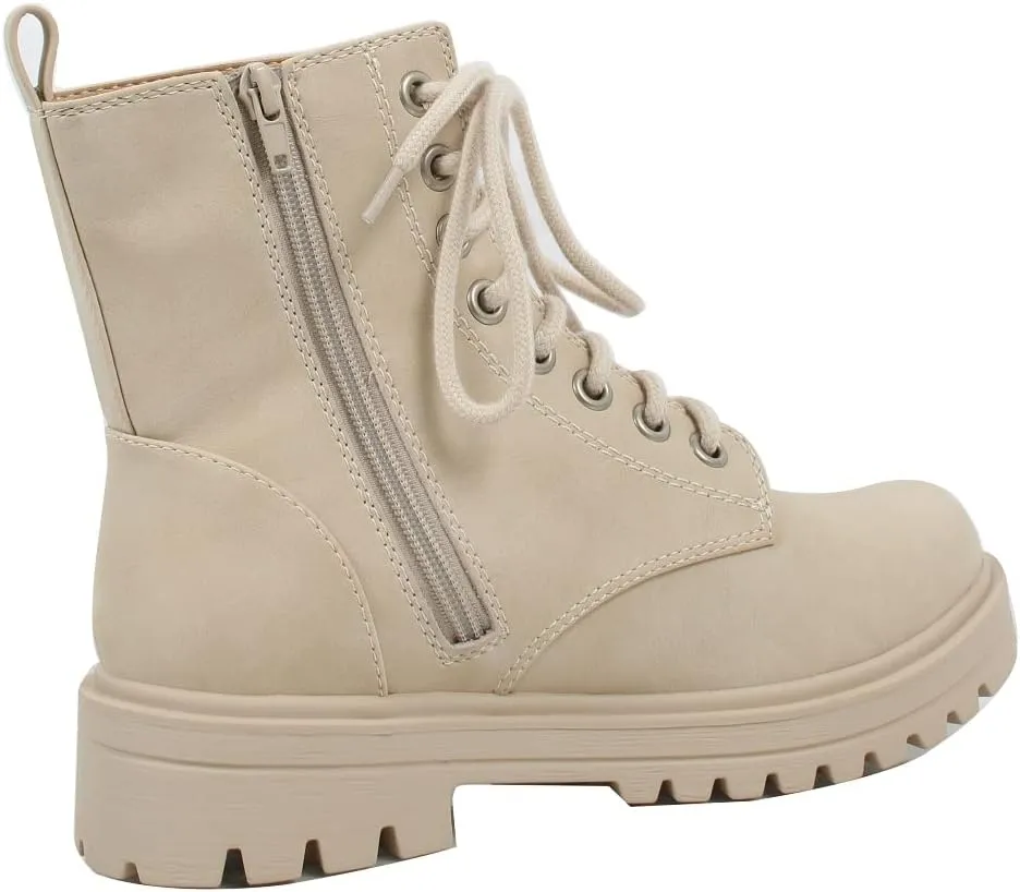Soda Women's Combat Lace Up Ankle Boot