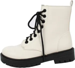 Soda Women's Combat Lace Up Ankle Boot