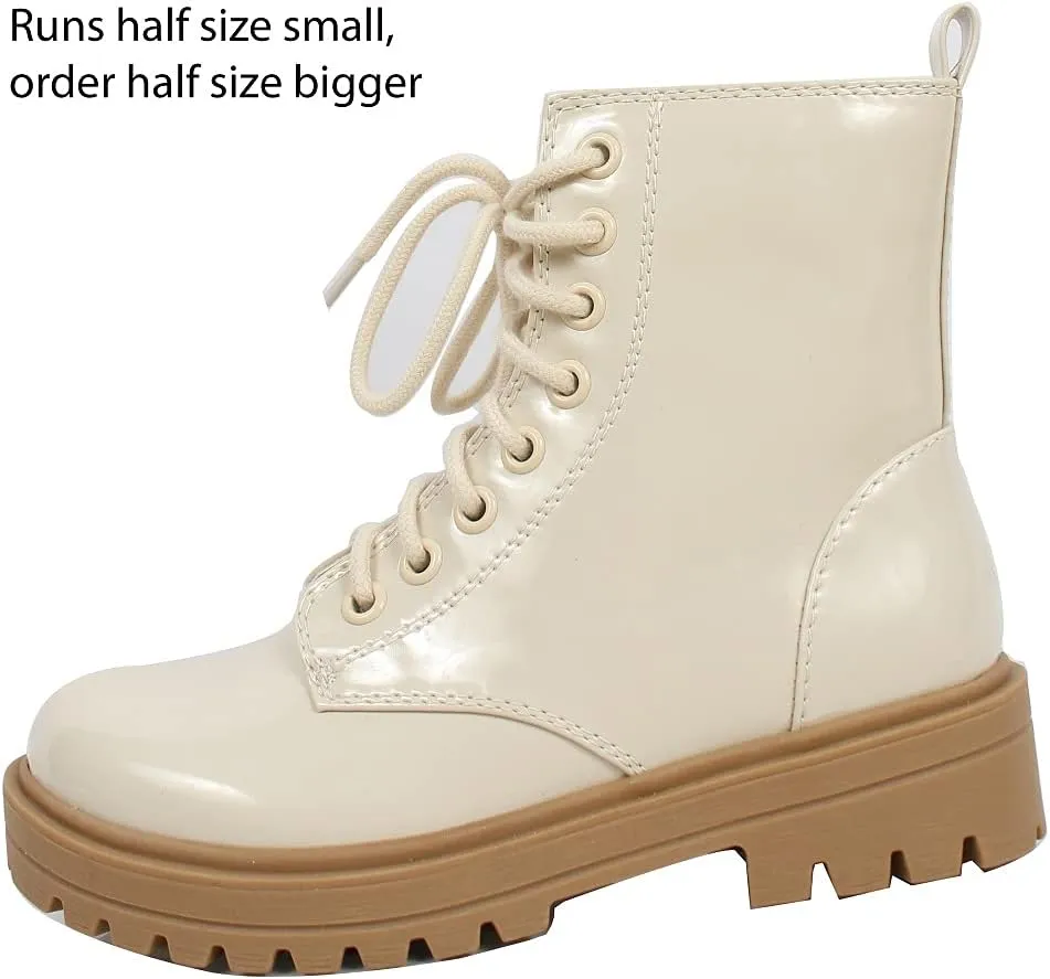 Soda Women's Combat Lace Up Ankle Boot