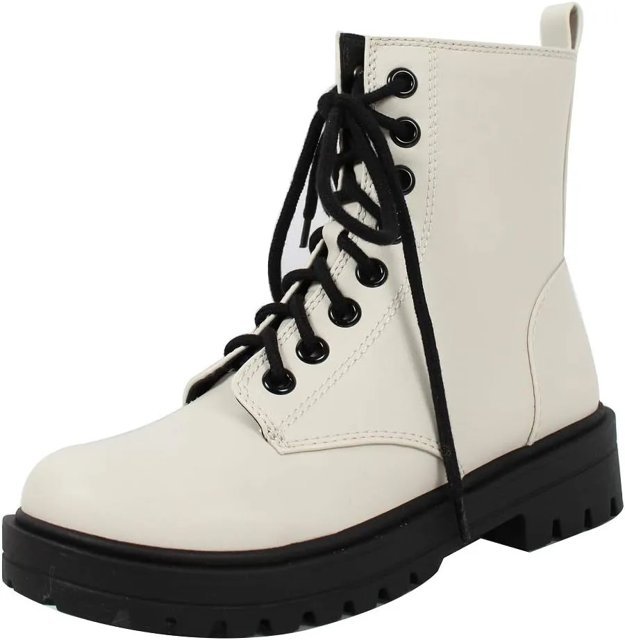 Soda Women's Combat Lace Up Ankle Boot