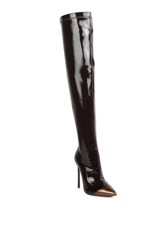 Sophisticated Patent High Heel Ankle Boots