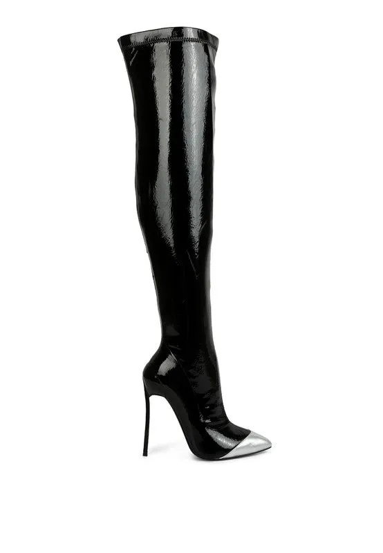 Sophisticated Patent High Heel Ankle Boots