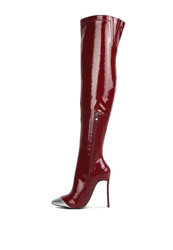 Sophisticated Patent High Heel Ankle Boots