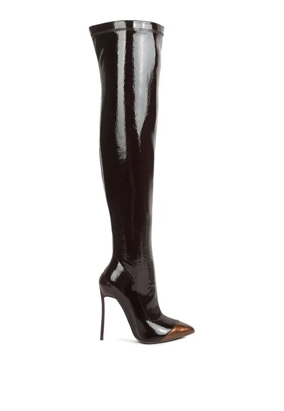 Sophisticated Patent High Heel Ankle Boots