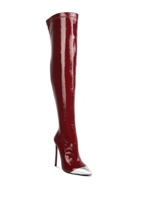 Sophisticated Patent High Heel Ankle Boots