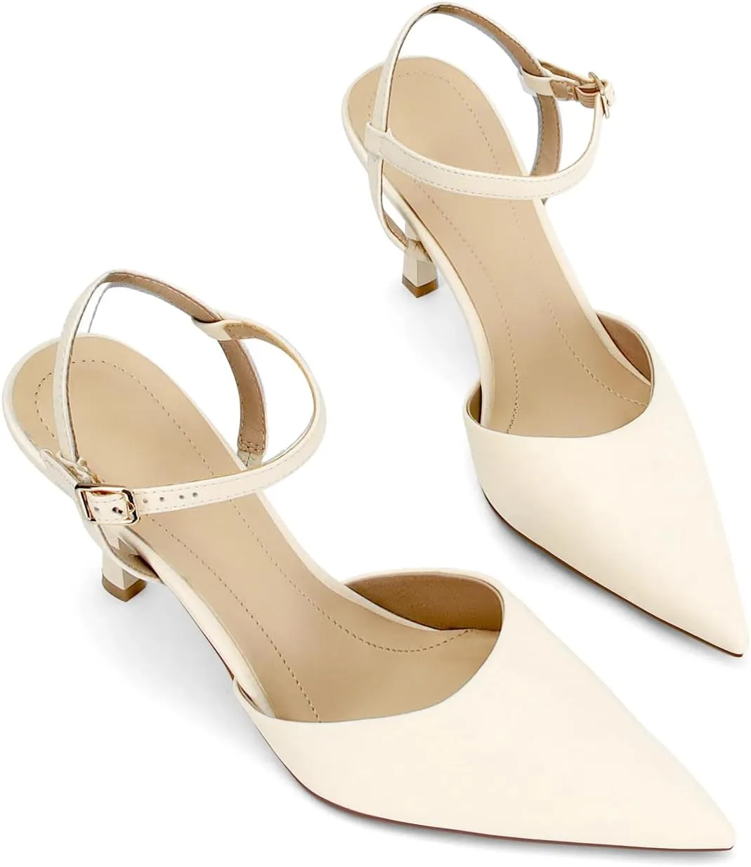 SOVANYOU Women's Pumps Closed Pointed Toe Heels for Women Ankle Strap Sexy Stiletto High Heels Wedding Party Dress Shoes