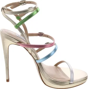 Steve Madden Jubilant Metallic Multi Multi Strap Open Toe Fashion Heeled Sandals