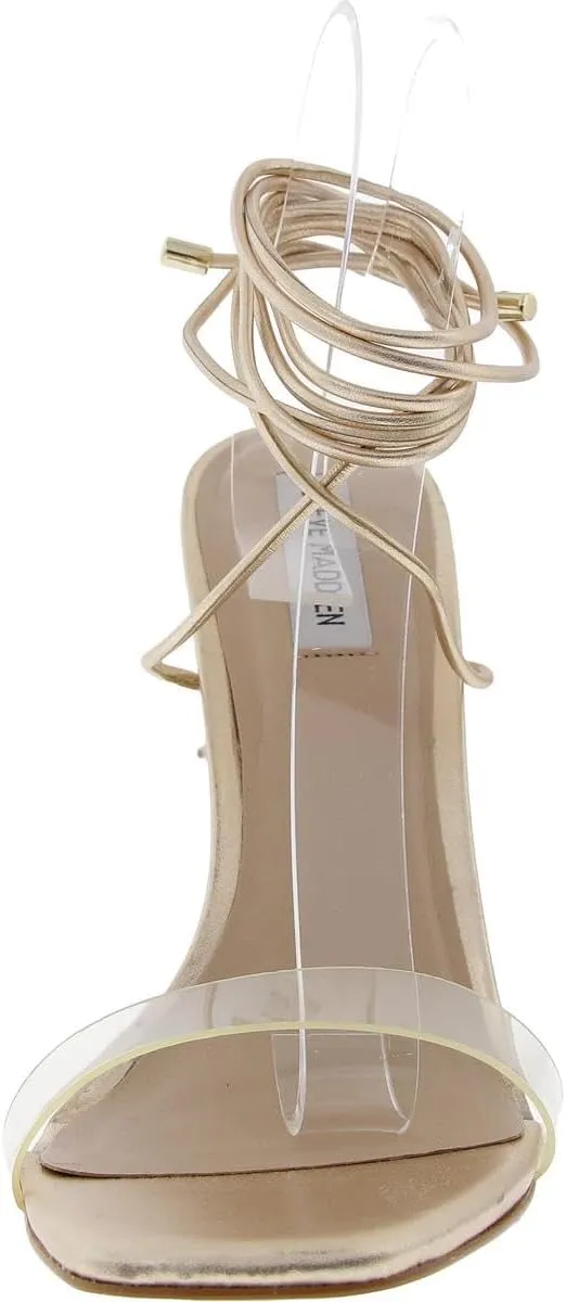 Steve Madden Womens Eliza Metallic Leather Lace-Up