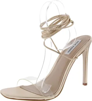 Steve Madden Womens Eliza Metallic Leather Lace-Up