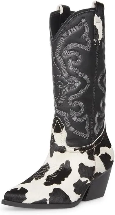 Steve Madden Womens West Embroidered Pointed Toe Cowboy, Western Boots