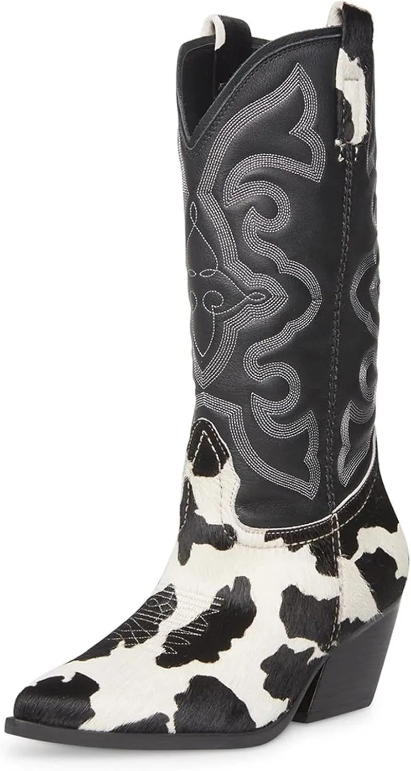 Steve Madden Womens West Embroidered Pointed Toe Cowboy, Western Boots