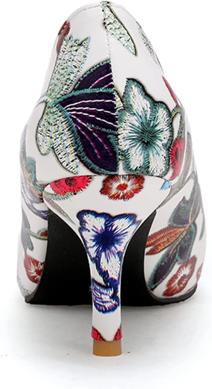 Stiletto Heel Pointed Toe Slip On Women Court Shoes