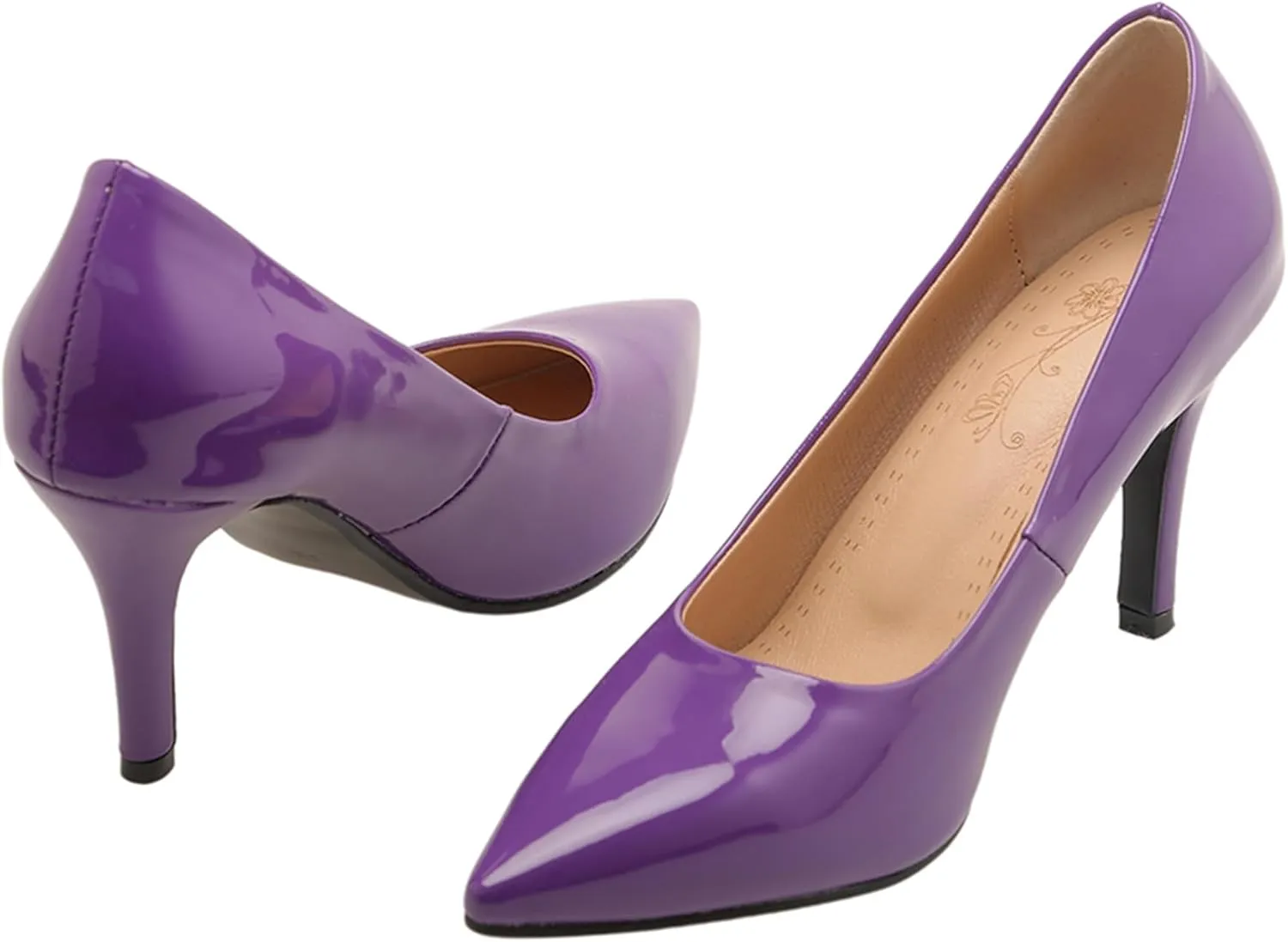 Stiletto Heel Pointed Toe Women Court Shoes Slip On