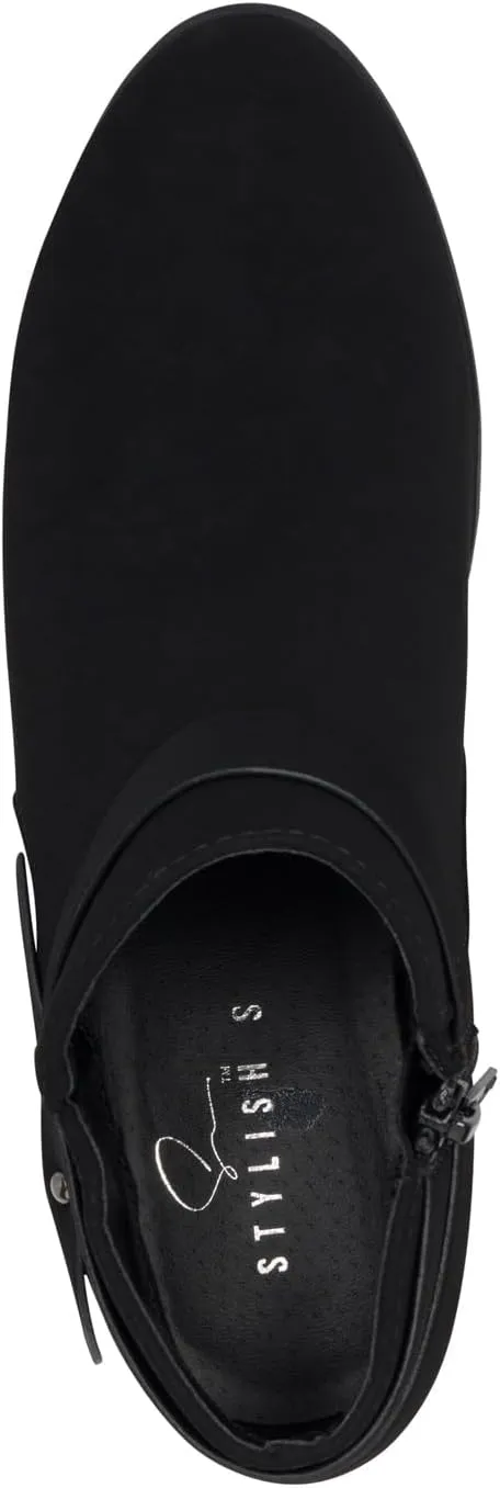 STYLISH S MIRAGE ~ Women's Pointed Toe Low Stacked Heel Side Zipper Ankle Booties