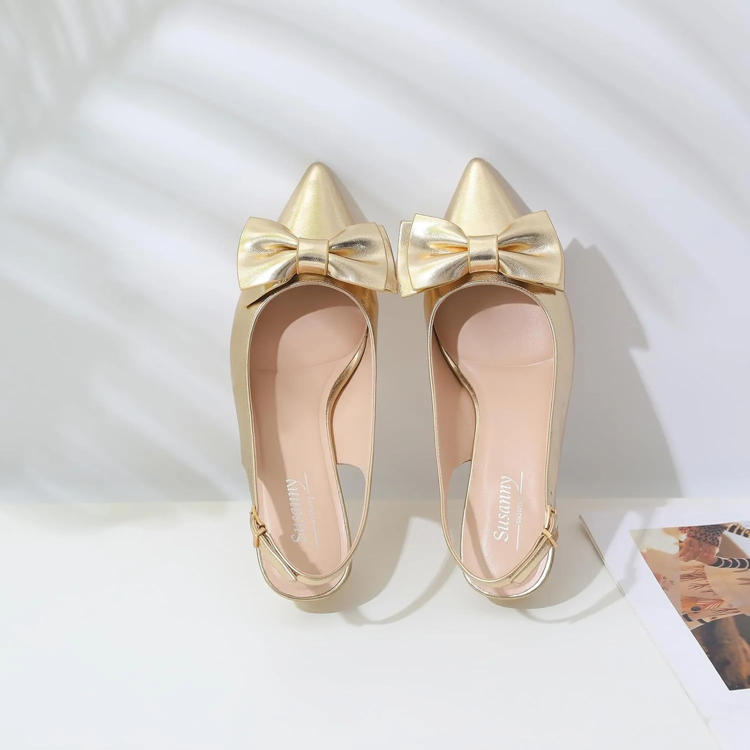 Susanny Slingback Heels for Women Stiletto Closed Pointed Toe Dress Shoes Heels Sexy Kitten Pumps Wedding Party Evening Prom Dance Ankle Strappy Shoes
