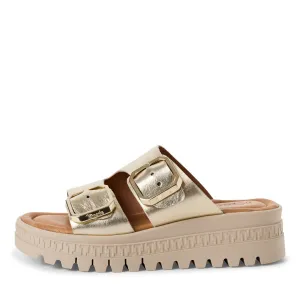 TAMARIS - 27202-933 CHUNKY DOUBLE STRAP MULE - GOLD