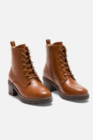 Tan Lace Up Boot
