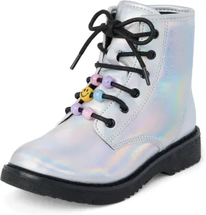 The Children's Place Girls' Lace Up Combat Boot