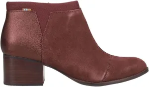 TOMS Womens Loren Block Round Toe Casual Boots Ankle Low Heel 1-2" - Brown