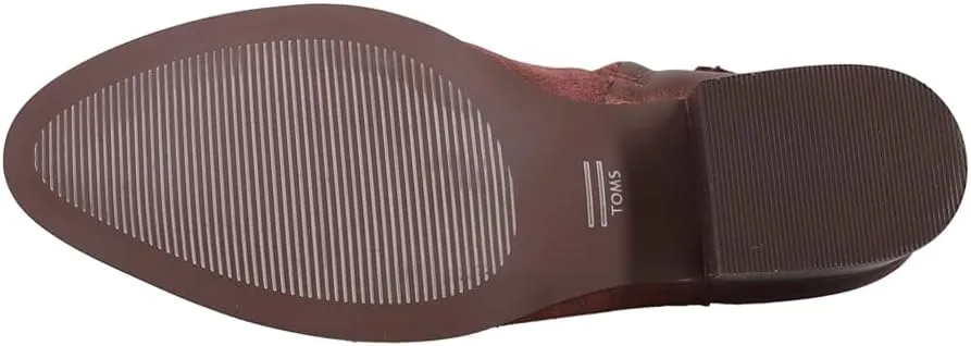 TOMS Womens Loren Block Round Toe Casual Boots Ankle Low Heel 1-2" - Brown