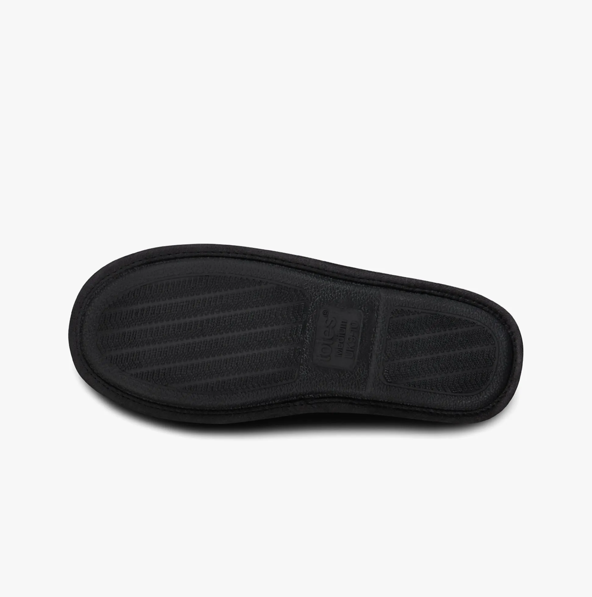 Totes Toasties JERSEY MULE Slippers WITH CHECK LINING Mens Charcoal