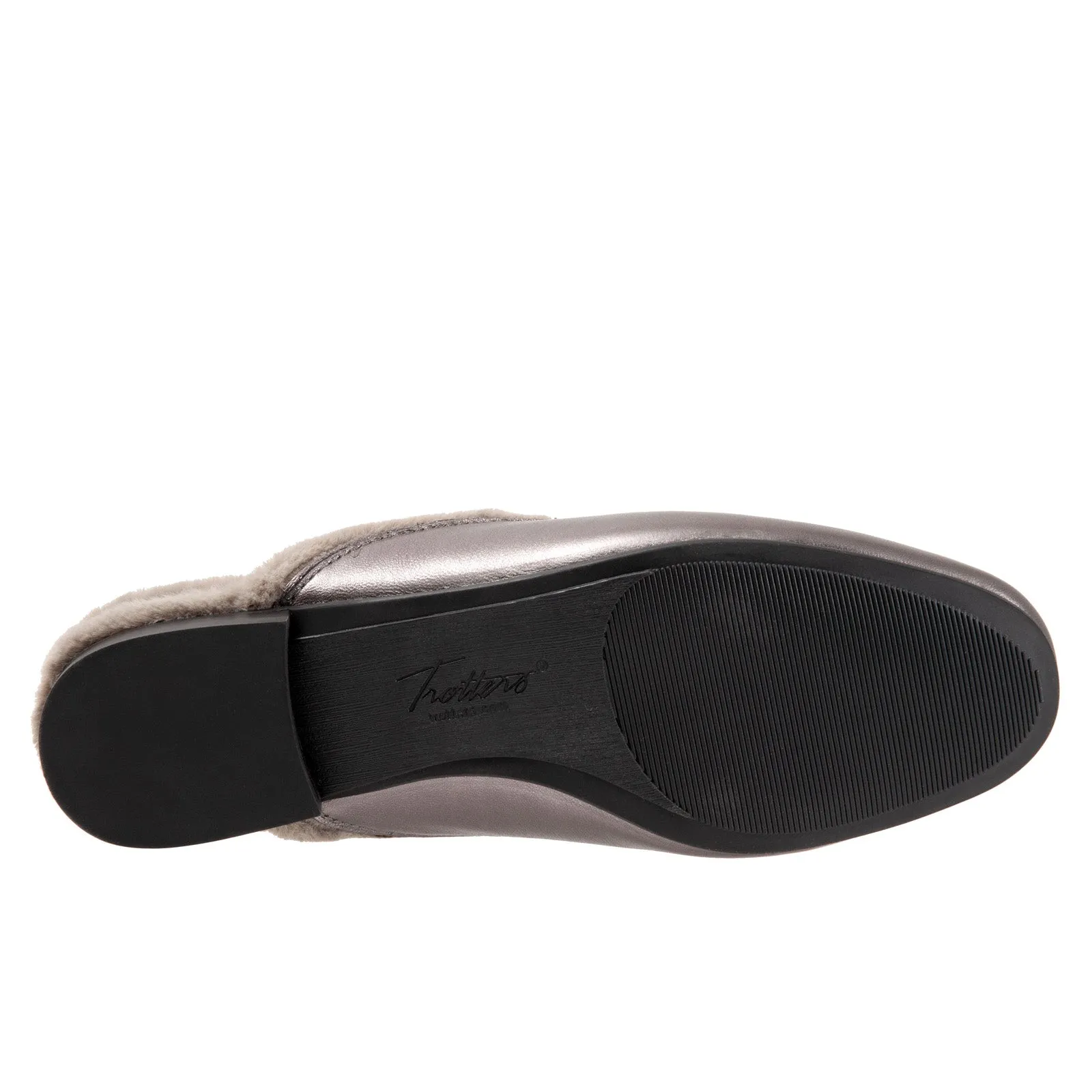 Trotters Ginette T2159-043 Womens Gray Narrow Leather Mule Sandals Shoes