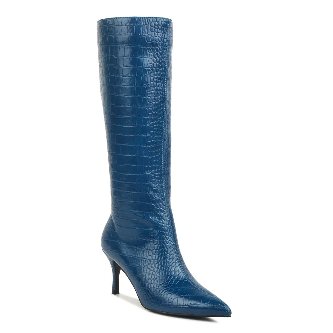 Uptown Pointed Mid Heel Calf Boots