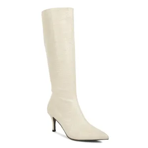 Uptown Pointed Mid Heel Calf Boots