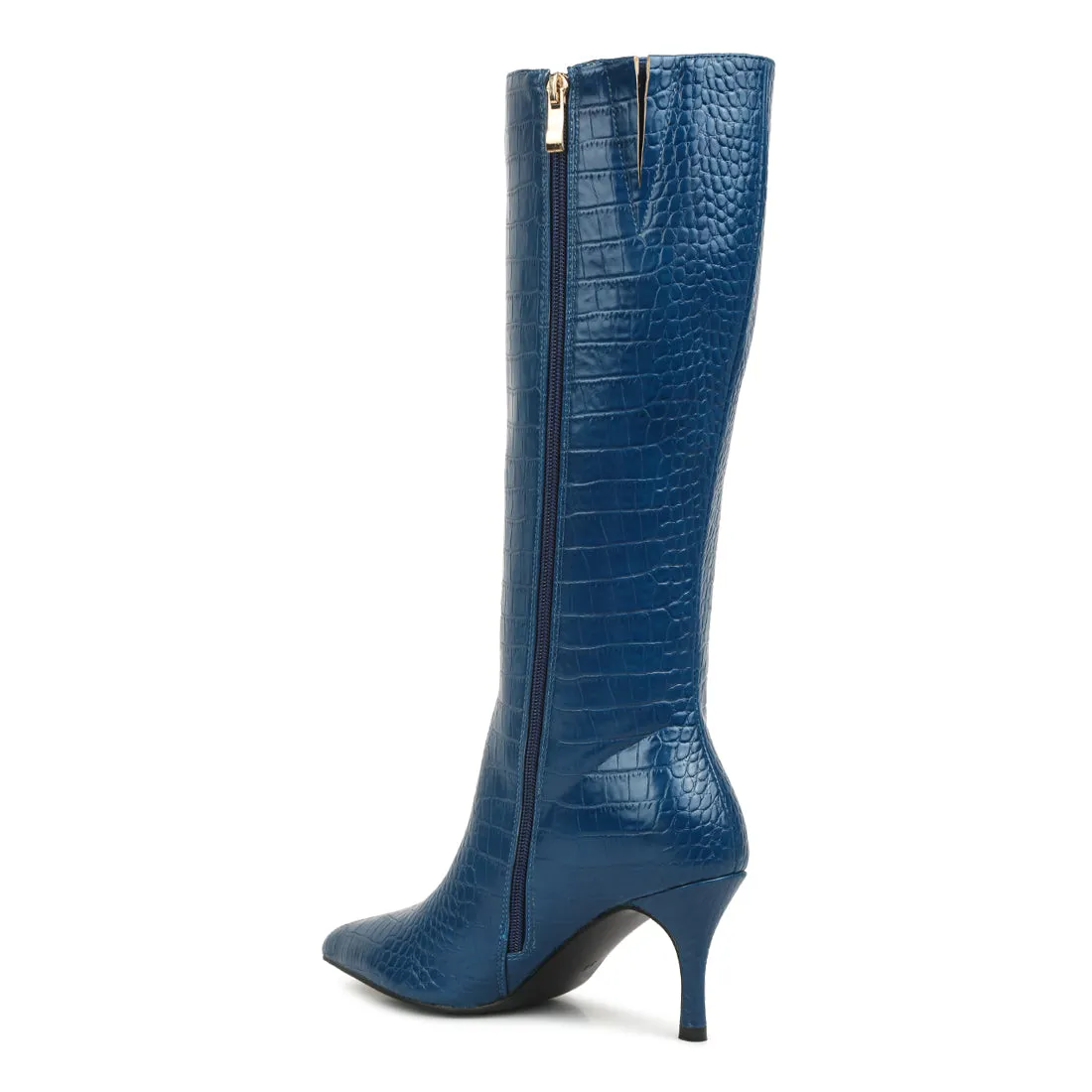 Uptown Pointed Mid Heel Calf Boots
