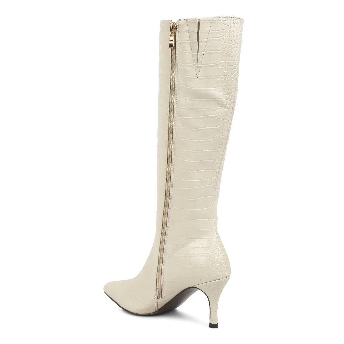Uptown Pointed Mid Heel Calf Boots