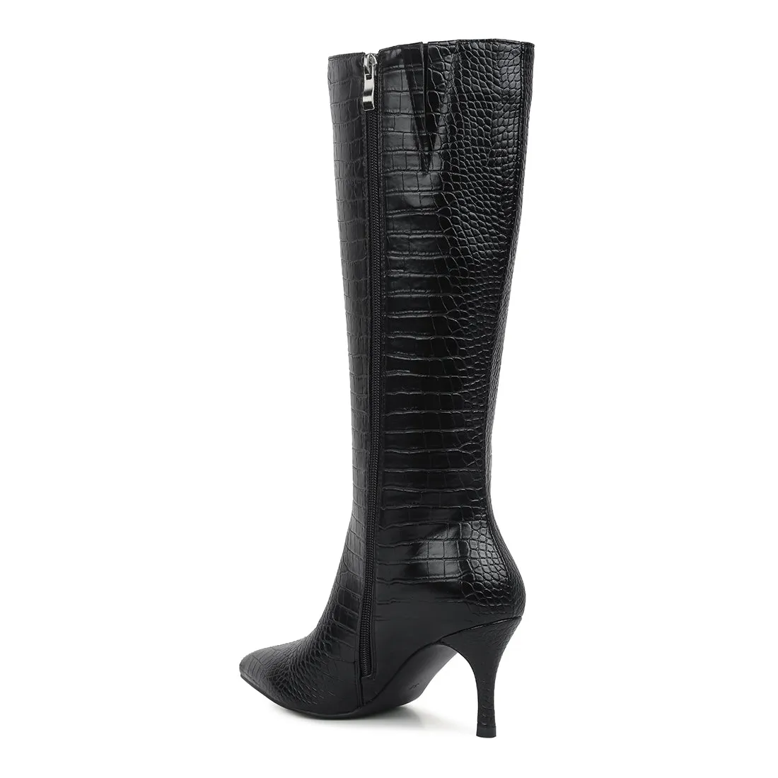 Uptown Pointed Mid Heel Calf Boots