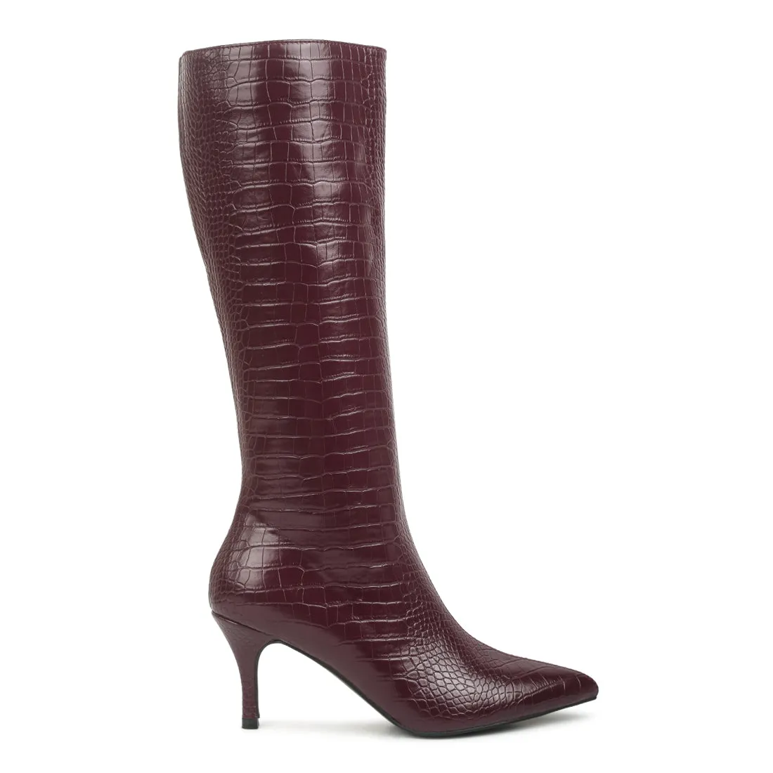 Uptown Pointed Mid Heel Calf Boots