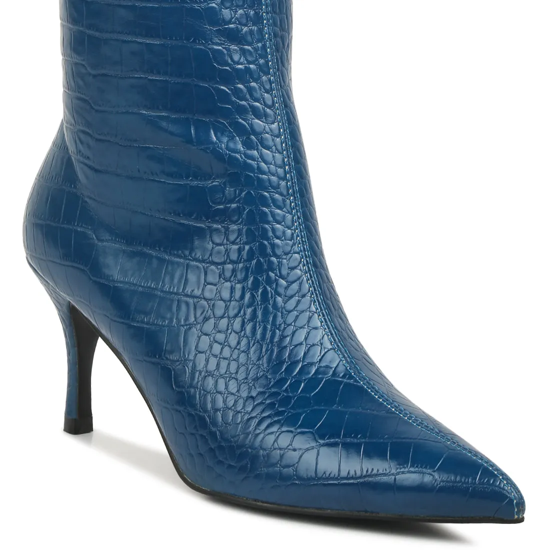Uptown Pointed Mid Heel Calf Boots
