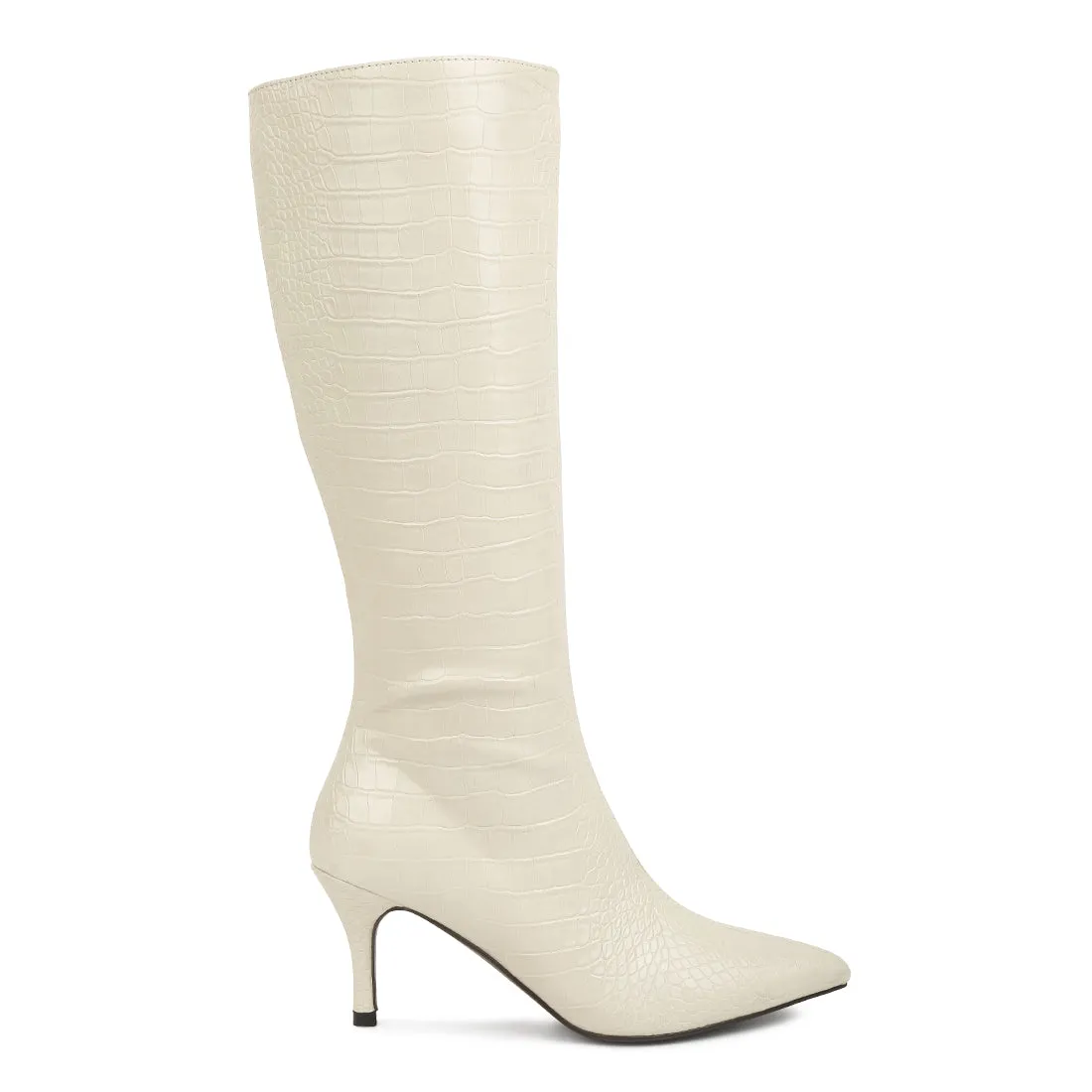 Uptown Pointed Mid Heel Calf Boots