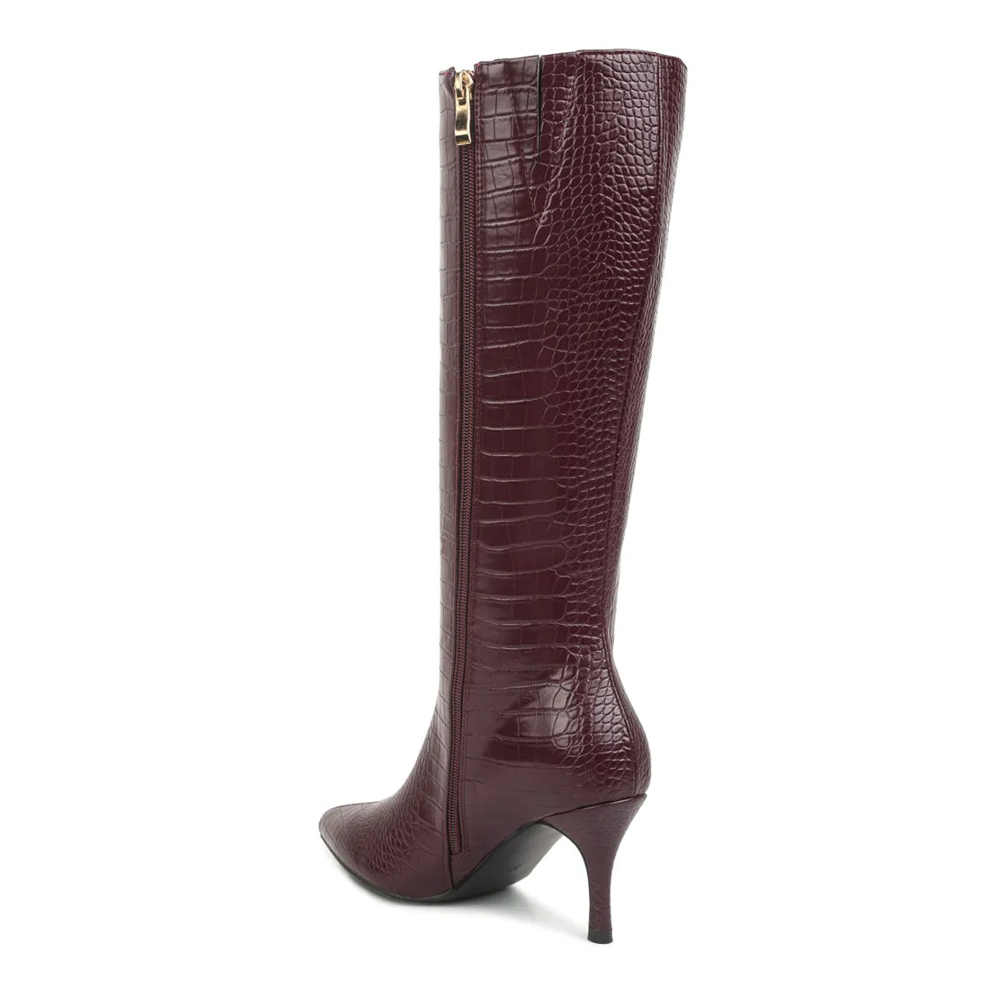Uptown Pointed Mid Heel Calf Boots